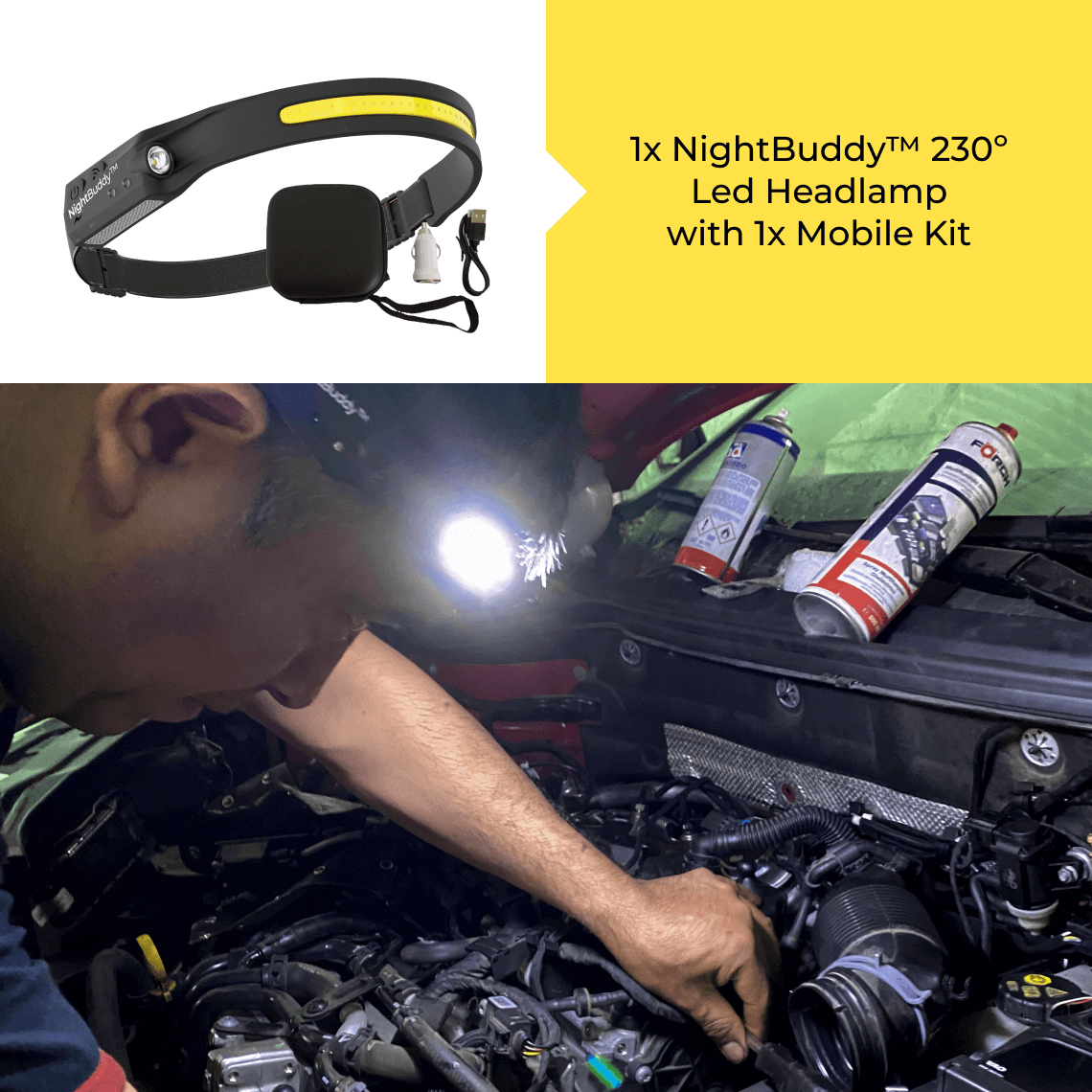 230º LED Headlamp - Most Powerful Headlamp From NightBuddy™